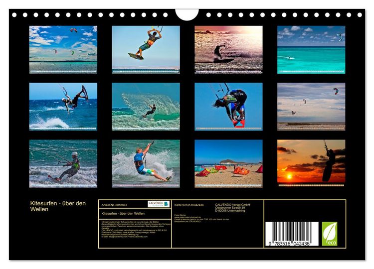 Produktbild: Kitesurfen - &uuml;ber den Wellen (Wandkalender 2026 DIN A4 quer), CALVENDO Monatskalender