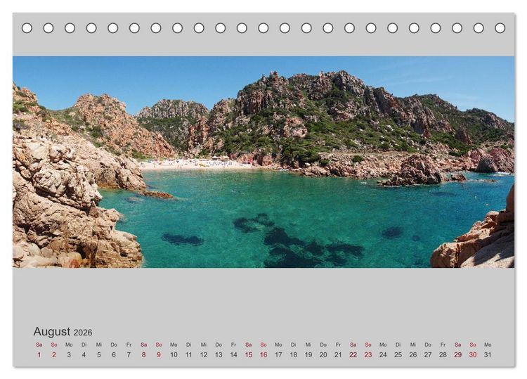 Produktbild: Sardinien &ndash; Die Nordk&uuml;ste (Tischkalender 2026 DIN A5 quer), CALVENDO Monatskalender