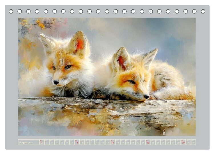 Produktbild: F&uuml;chse. Flauschiges Leuchten im Wald (Tischkalender 2027 DIN A5 quer), CALVENDO Monatskalender