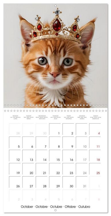 Produktbild: Kitten kings - Cute kings of hearts (Wall Calendar 2026 12 &times; 12 Inch) CALVENDO 12 Month Wall Calendar