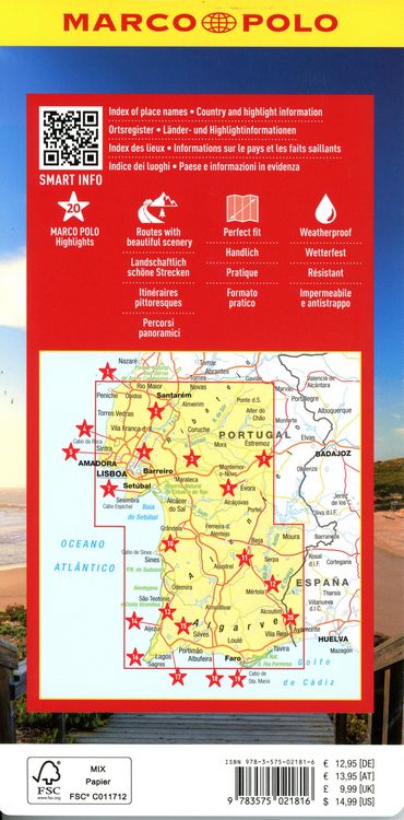 Produktbild: MARCO POLO Reisekarte Algarve, Portugal S&uuml;d 1:200.000