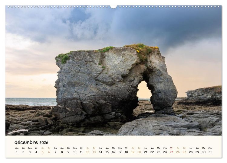 Produktbild: Rochers et mer (Calendrier mural 2026 DIN A2 vertical), CALVENDO calendrier mensuel