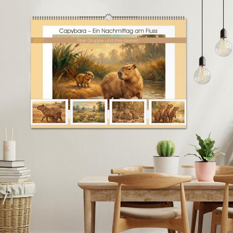 Produktbild: Capybara &ndash; Ein Nachmittag am Fluss (Wandkalender 2027 DIN A2 quer), CALVENDO Monatskalender