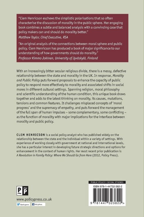 Produktbild: Morality and public policy