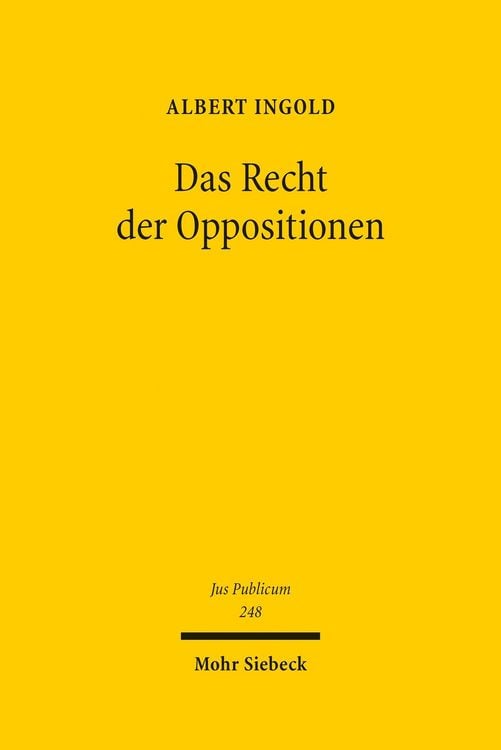 Produktbild: Das Recht der Oppositionen