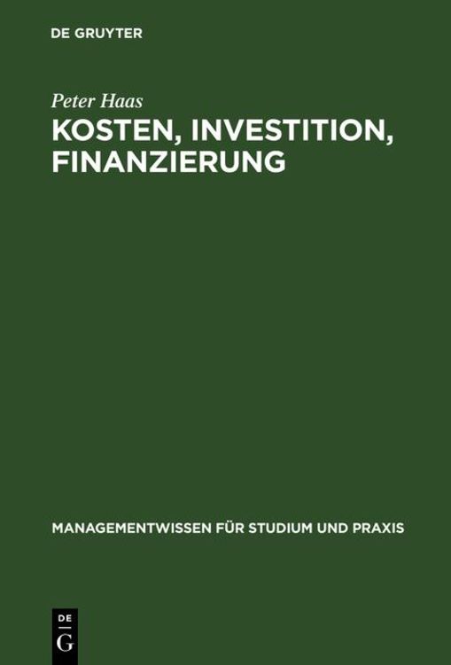 Produktbild: Kosten, Investition, Finanzierung