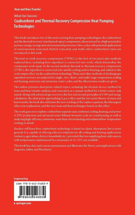 Produktbild: Coabsorbent and Thermal Recovery Compression Heat Pumping Technologies