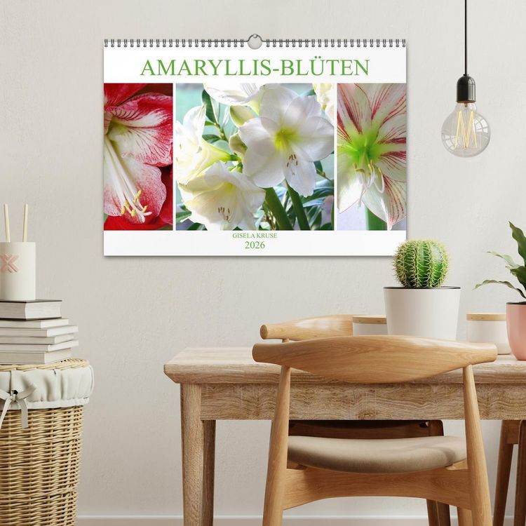 Produktbild: Amaryllis-Bl&uuml;ten (Wandkalender 2026 DIN A3 quer), CALVENDO Monatskalender
