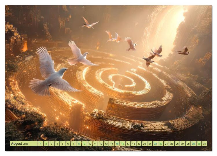 Produktbild: Labyrinthe - Der Fantasie (Tischkalender 2026 DIN A5 quer), CALVENDO Monatskalender