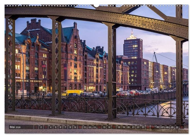 Produktbild: Die Speicherstadt (hochwertiger Premium Wandkalender 2026 DIN A2 quer), Kunstdruck in Hochglanz