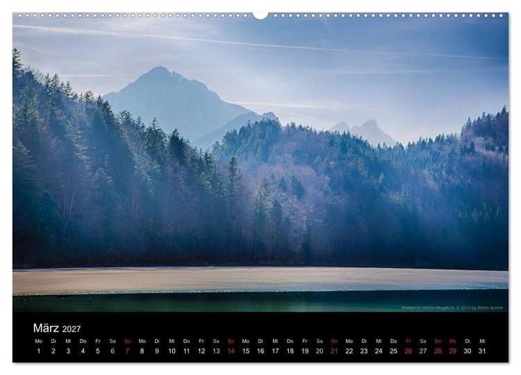 Produktbild: Licht &uuml;ber Bergen und Seen (Wandkalender 2027 DIN A2 quer), CALVENDO Monatskalender