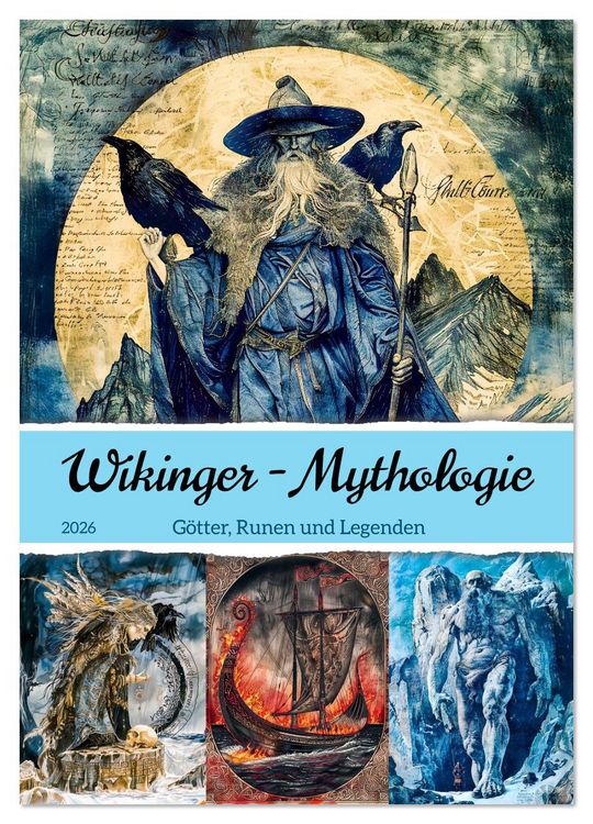 Produktbild: Wikinger - Mythologie - G&ouml;tter, Runen und Legenden (Wandkalender 2026 DIN A2 hoch), CALVENDO Monatskalender