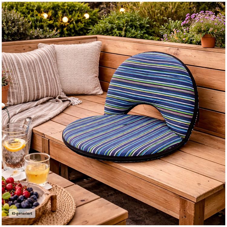 HTI-Living Bodensessel Rund Gestreift Blau Grün Verstellbar Indoor Outdoor bis 150 kg kaufen