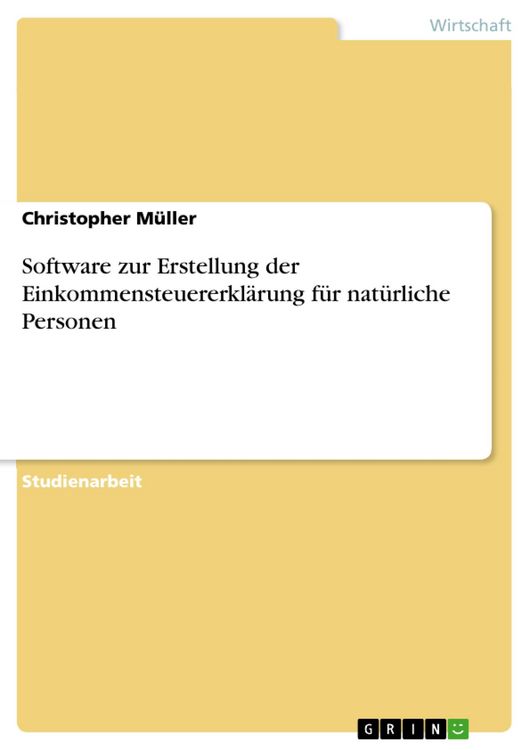 Produktbild: Software zur Erstellung der Einkommensteuererkl&auml;rung f&uuml;r nat&uuml;rliche Personen