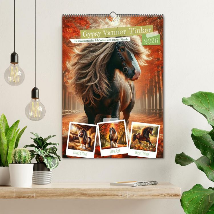 Produktbild: Gypsy Vanner Tinker - die majest&auml;tische Sch&ouml;nheit der Tinker-Pferde (Wandkalender 2026 DIN A2 hoch), CALVENDO Monatskalender