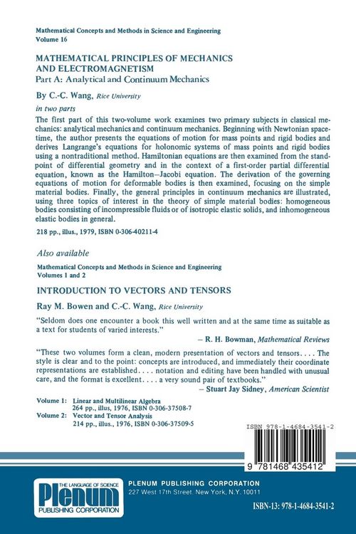 Mathematical Principles of Mechanics and Electromagnetism
