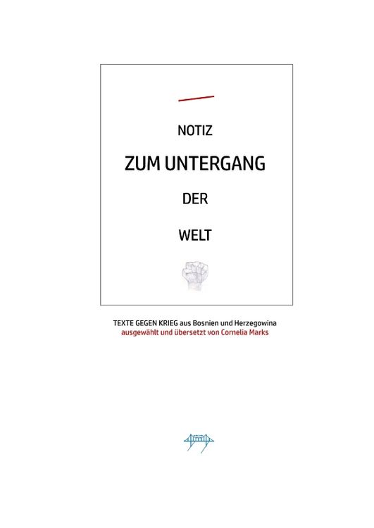 Produktbild: Notiz Zum Untergang der Welt