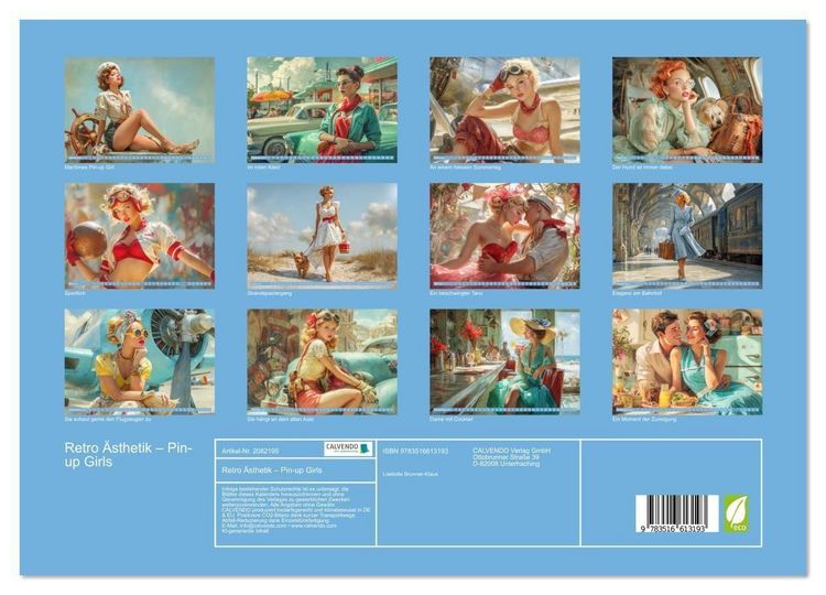 Produktbild: Retro &Auml;sthetik &ndash; Pin-up Girls (Wandkalender 2026 DIN A3 quer), CALVENDO Monatskalender