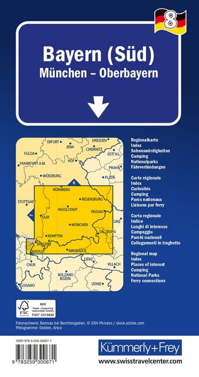 Produktbild: K&uuml;mmerly+Frey Regional-Strassenkarte 8 Bayern S&uuml;d 1:275.000