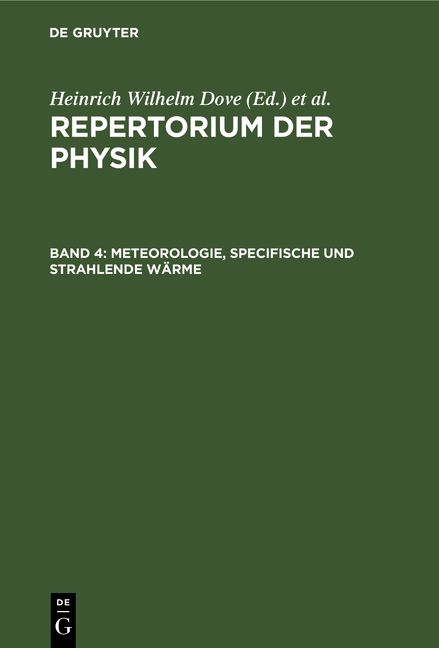 Produktbild: Meteorologie, specifische und strahlende W&auml;rme