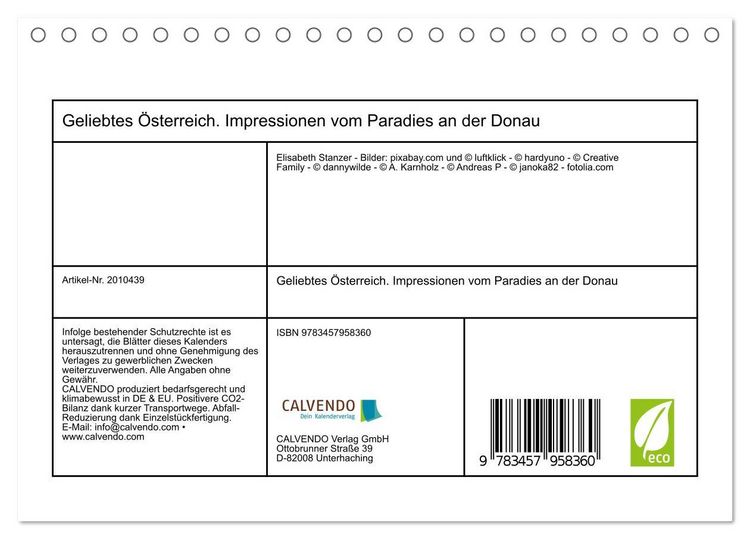 Produktbild: Geliebtes &Ouml;sterreich. Impressionen vom Paradies an der Donau (Tischkalender 2026 DIN A5 quer), CALVENDO Monatskalender