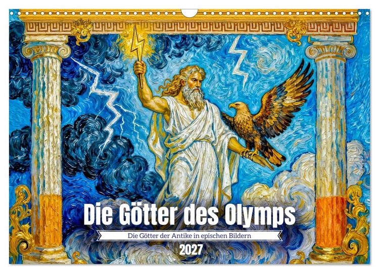 Produktbild: Die G&ouml;tter des Olymps - Die G&ouml;tter der Antike in epischen Bildern (Wandkalender 2027 DIN A3 quer), CALVENDO Monatskalender