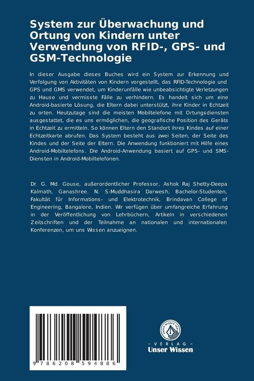 Produktbild: System zur &Uuml;berwachung und Ortung von Kindern unter Verwendung von RFID-, GPS- und GSM-Technologie