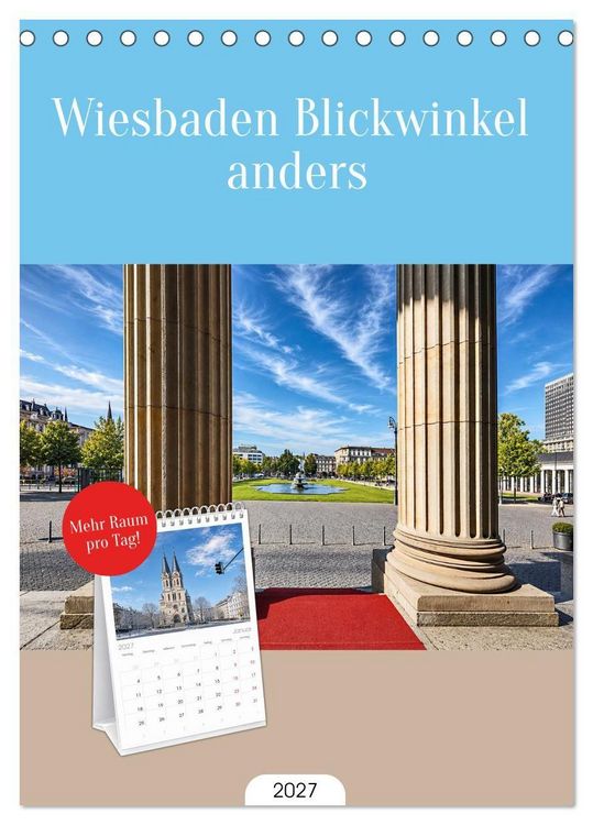 Produktbild: Tischplaner 2027 - Wiesbaden Blickwinkel anders (A5 Tischkalender zum Aufstellen) CALVENDO