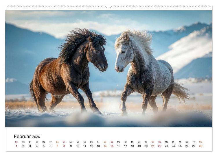Produktbild: Islandpferde - Freiheit im Blick (hochwertiger Premium Wandkalender 2026 DIN A2 quer), Kunstdruck in Hochglanz