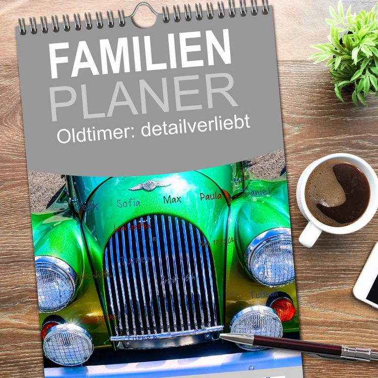 Produktbild: Familienplaner 2026 - Oldtimer: detailverliebt mit 5 Spalten (Wandkalender, 21 x 45 cm) CALVENDO