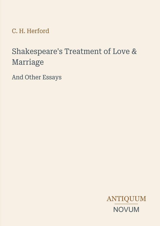 Produktbild: Shakespeare's Treatment of Love & Marriage