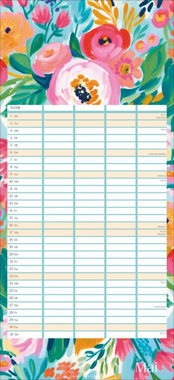 Produktbild: Floral total Familienplaner 2027