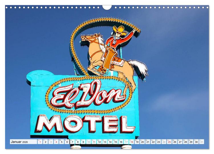 Produktbild: American Motels - Nostalgie mit Neon (Wandkalender 2026 DIN A3 quer), CALVENDO Monatskalender