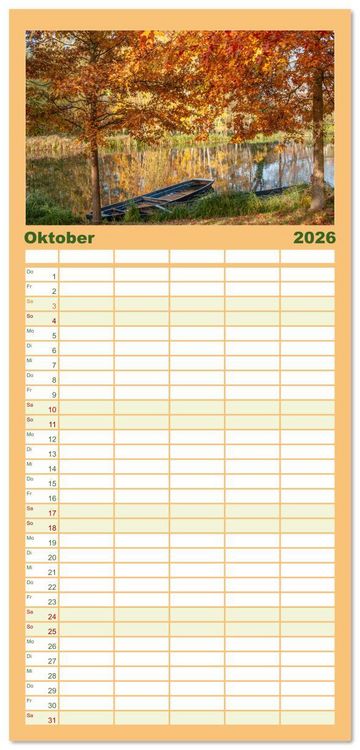 Produktbild: Familienplaner 2026 - Spreewald - Ein Naturparadies mit 5 Spalten (Wandkalender, 21 x 45 cm) CALVENDO