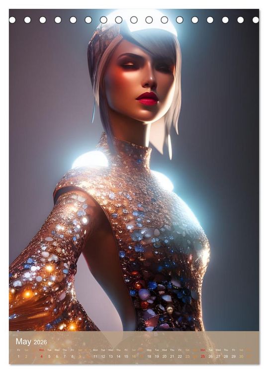 Produktbild: Future Fashion Unveiled (Desk Calendar 2026 DIN A5 portrait), CALVENDO 12 Month DeskCalendar
