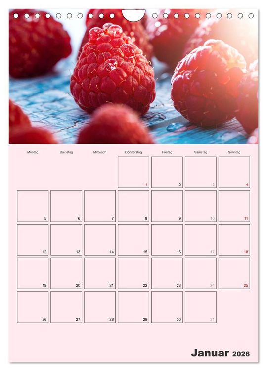 Produktbild: Obst Kalender - GESUND DURCH DAS JAHR (Wandkalender 2026 DIN A4 hoch), CALVENDO Monatskalender