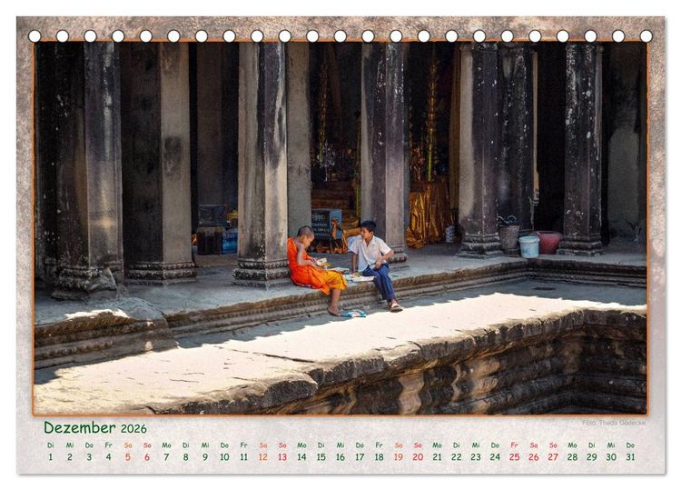 Produktbild: Kambodscha, Angkor Thom, Angkor Wat und Bayon (Tischkalender 2026 DIN A5 quer), CALVENDO Monatskalender