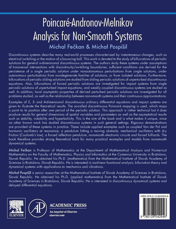 Produktbild: Poincar&eacute;-Andronov-Melnikov Analysis for Non-Smooth Systems