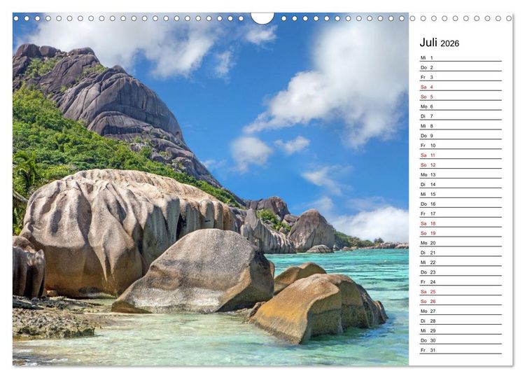 Produktbild: Seychellen: La Digue und Mah&eacute; - zwei Trauminseln (Wandkalender 2026 DIN A3 quer), CALVENDO Monatskalender