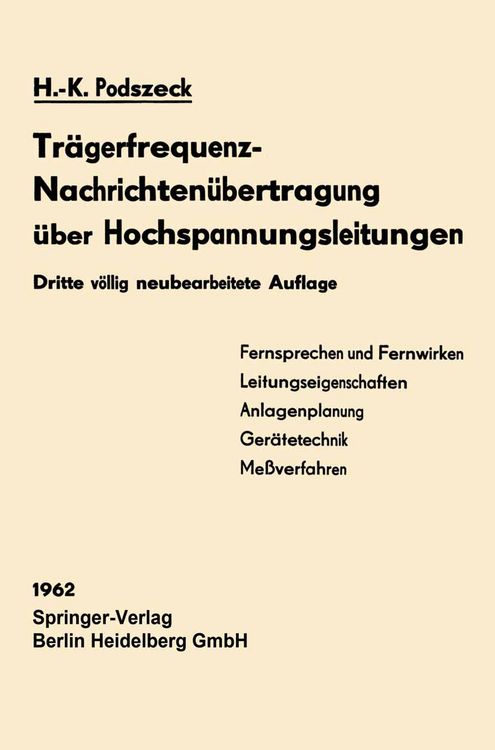 Produktbild: Tr&auml;gerfrequenz-Nachrichten&uuml;bertragung &uuml;ber Hochspannungsleitungen