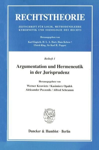 Produktbild: Argumentation und Hermeneutik in der Jurisprudenz.