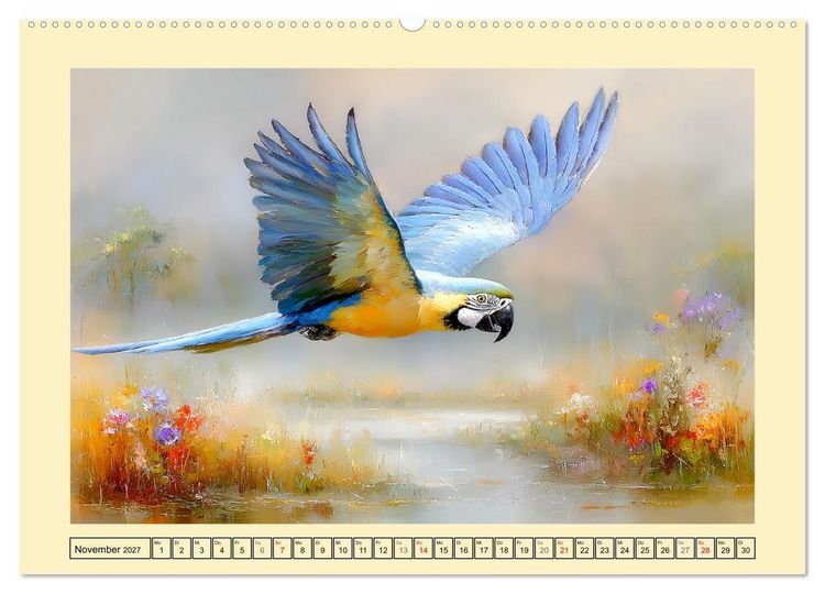Produktbild: Hyazint-Aras. Die blauen Papageien aus S&uuml;damerika (hochwertiger Premium Wandkalender 2027 DIN A2 quer), Kunstdruck in Hochglanz