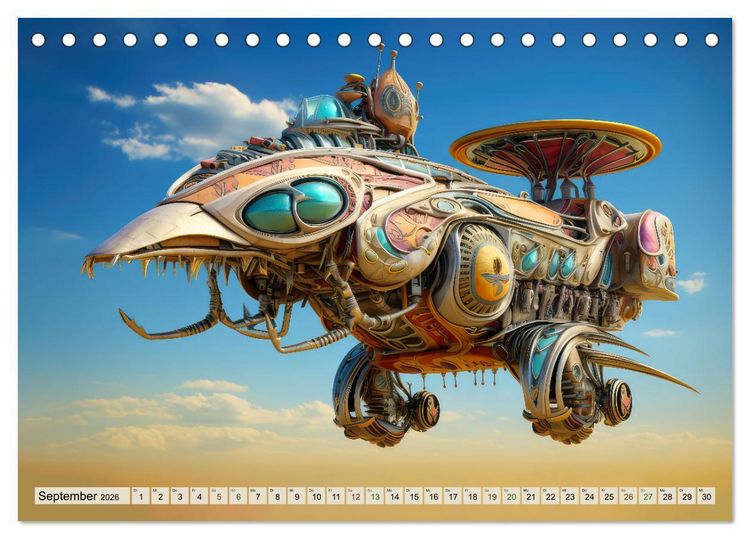 Produktbild: Luftschiff-Fantasie (Tischkalender 2026 DIN A5 quer), CALVENDO Monatskalender
