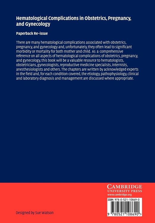 Produktbild: Hematological Complications in Obstetrics, Pregnancy, and Gynecology