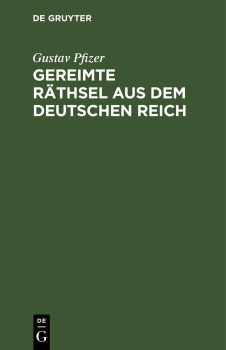 Produktbild: Gereimte R&auml;thsel aus dem Deutschen Reich