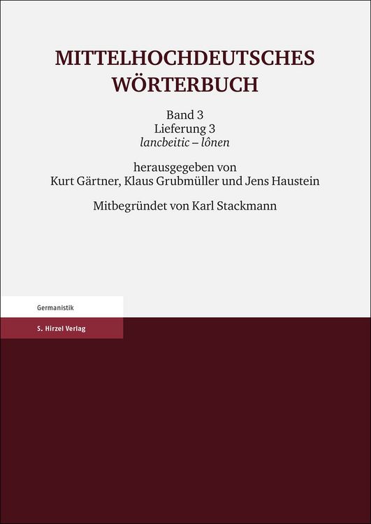 Produktbild: Mittelhochdeutsches W&ouml;rterbuch. Dritter Band, Lieferung 3