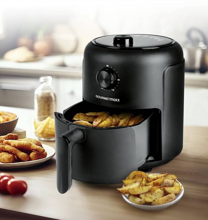 Produktbild: GourmetMaxx Hei&szlig;luft-Fritteuse Mechanisch 2,3l Hei&szlig;luft-Fritteuse 1000W Schwarz