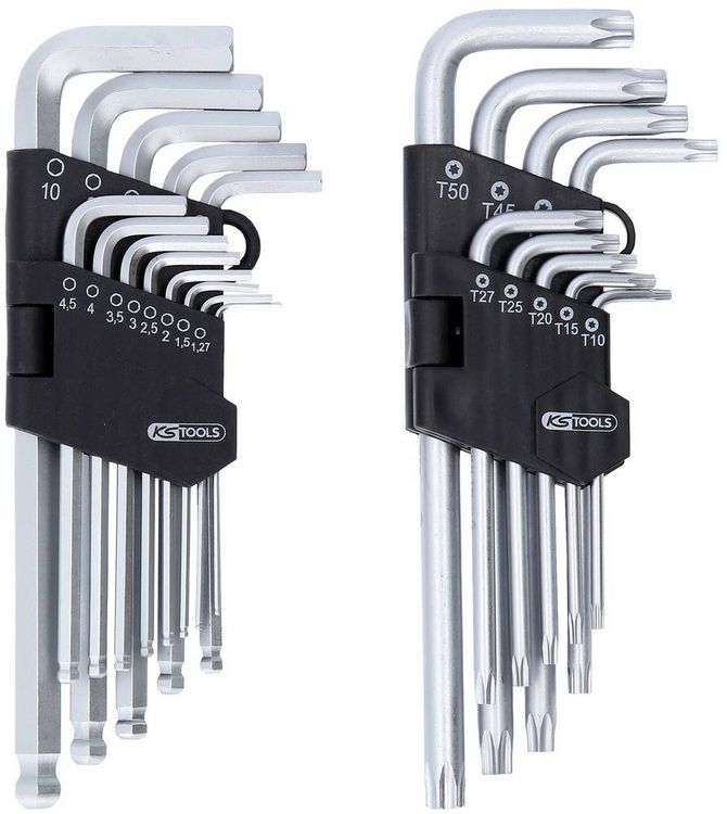 Produktbild: KS Tools TX Winkelschraubendreher-Set 1.27 mm, 1.5 mm, 2 mm, 2.5 mm, 3 mm, 3.5 mm, 4 mm, 4.5 mm, 5 mm, 6 mm, 7 mm, 8 mm, 10mm