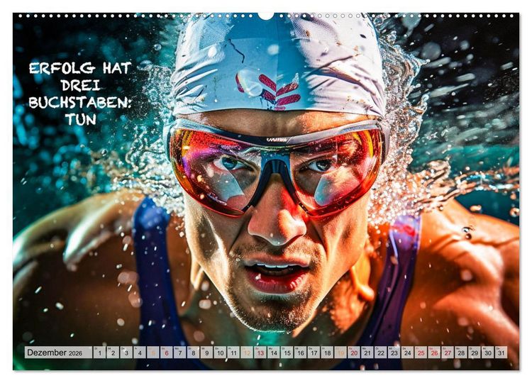 Produktbild: Schwimmen und Motivation (Wandkalender 2026 DIN A2 quer), CALVENDO Monatskalender