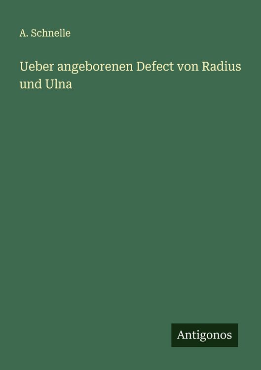 Produktbild: Ueber angeborenen Defect von Radius und Ulna